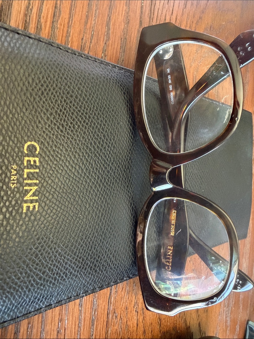 CELINE Brown Oversized Square Frame Glasses